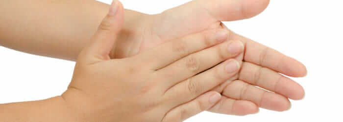 Image of hand claping isolate on white background