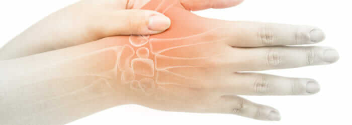 finger bone pain white background